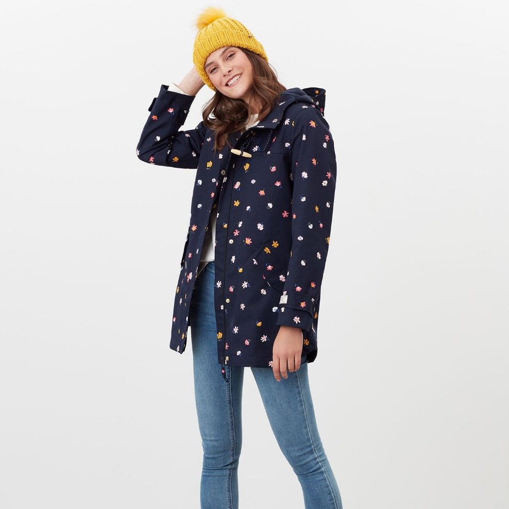 Joules Coast Ditsy Floral Hooded Raincoat